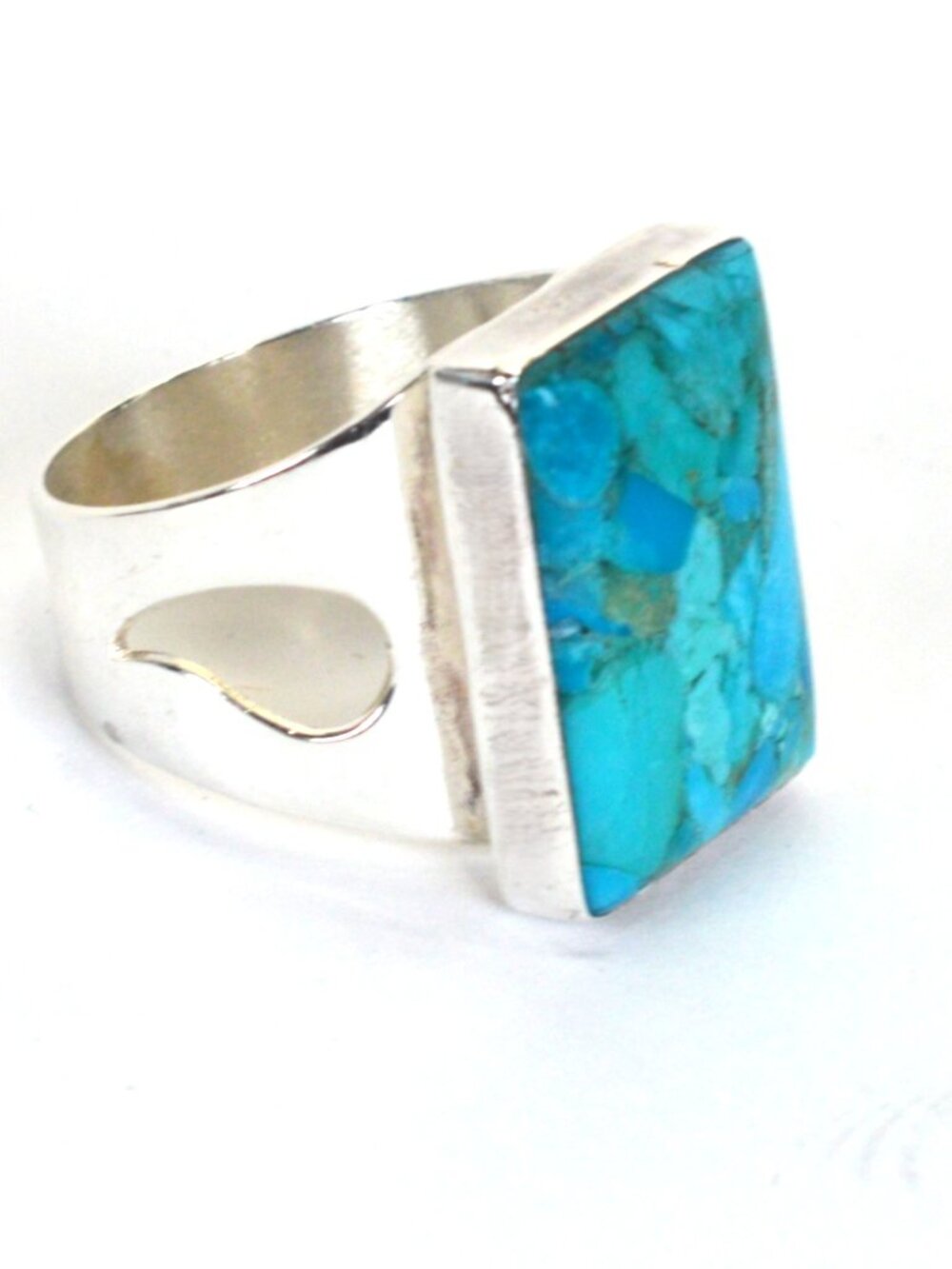 Sterling Silver Ring w Statement Copper Turquoise Stone DTR Jay King Size 9